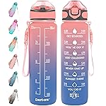 Enerbone 32 oz Drinking Water Bottle with Times to Drink and Straw, Motivational with Carrying Strap, Leakproof BPA & Toxic Free, Ensure You Drink Enough Water for Fitness Gym Outdoor