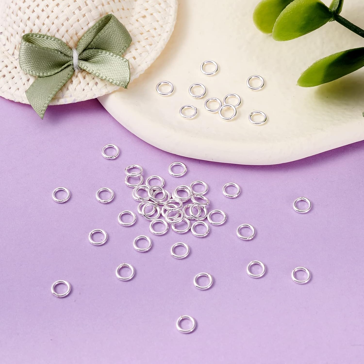 Craftdady 50pcs 4mm Soldered Jump Rings 925 Sterling Silver Closed O Rings for Jewelry Crafts Making