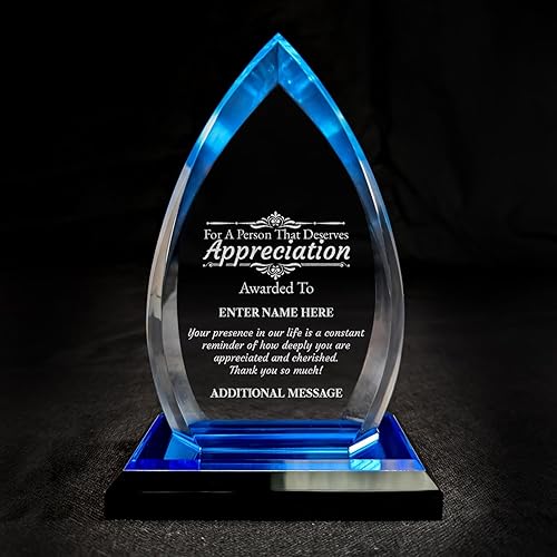 Miniatura 89 de Premio de agradecimiento personalizado grabado con láser, diseño grabado con láser, agradecimiento, añade tu propio texto, incluye caja de regalo