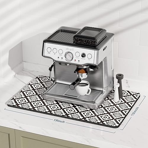 Miniatura 245 de Rnivvi Tapete de café, tapete de café de 12 x 19 pulgadas para estación de máquina de espresso, accesorios y organizador, almohadilla absorbente