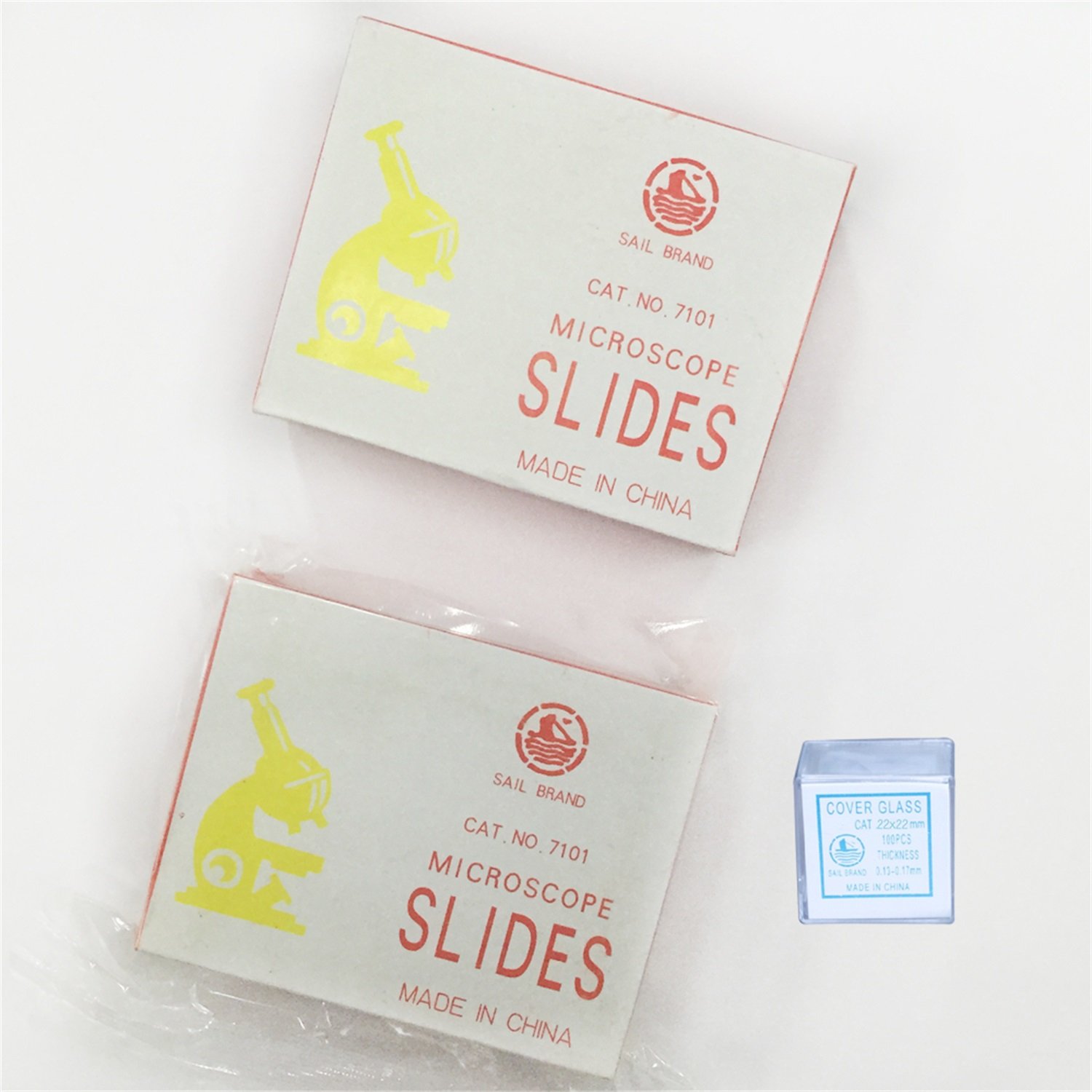 LAB-MRO Microscope accessories 100pcs Blank Slides with 100 Glass Cover for Preparation of Specimen