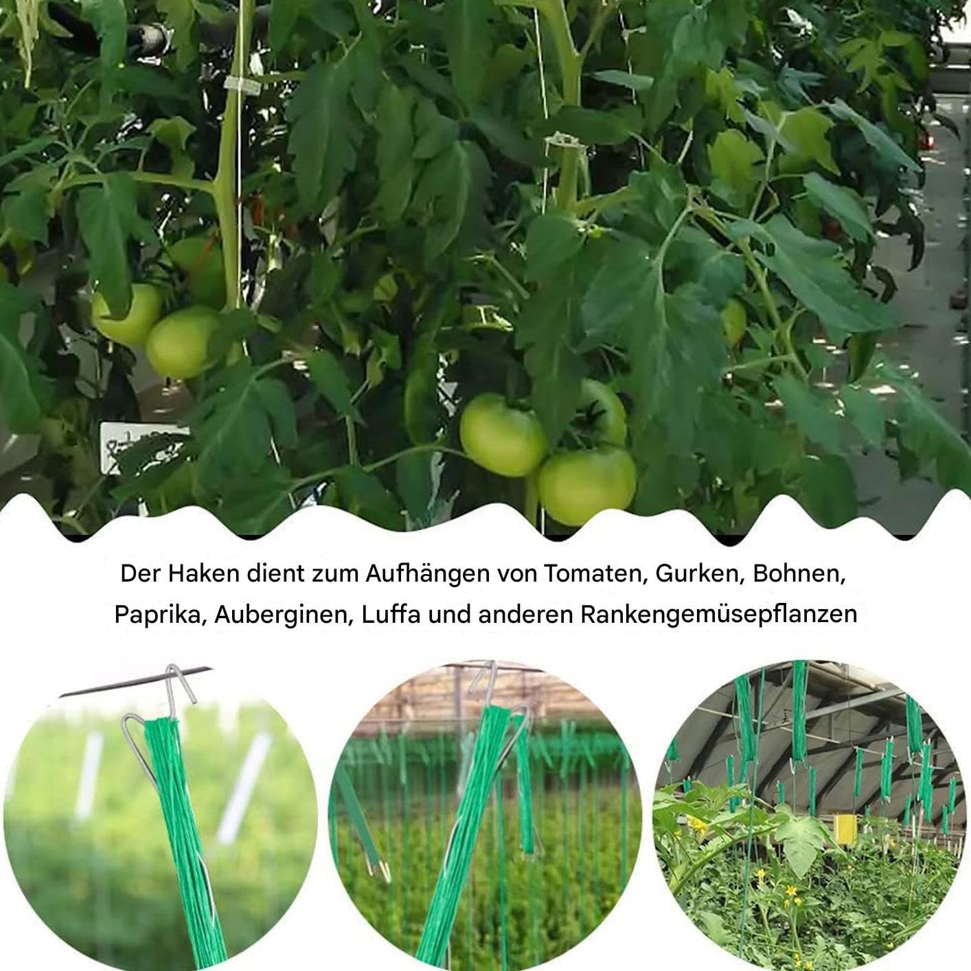 Ganci Da Pomodori Con Cordino Con Cordino E Clip Di Supporto | 40 Pezzi Ganci da per Piante Rampicanti Per Cetrioli, Frutta, Colture, Interno Ed Esterno, Giardino, Fattoria, Pati