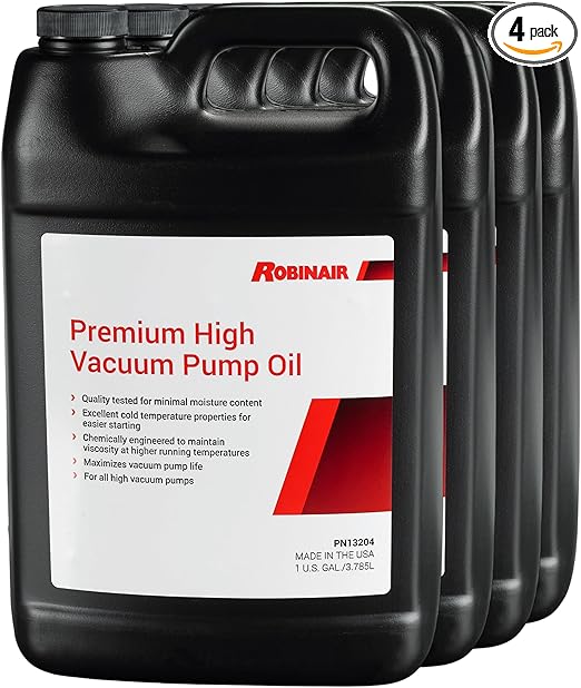 Robinair RR13204-Premium High Vacuum Pump Oil 1 Gal, case of 4