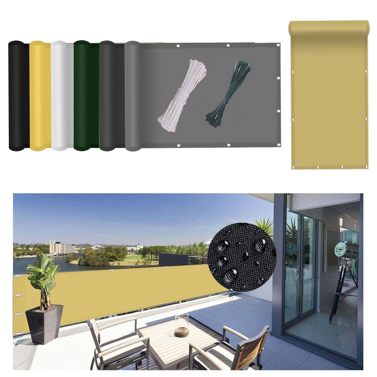Clôture jardin 140 x 670 cm brise-vue extérieur résistant aux intempéries