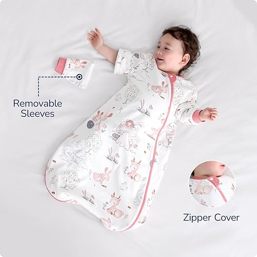 Miniatura 3 de Baby Sleep Sack with Removable Sleeves, Breathable Wearable Blanket for Newborn & Toddler 6-36 Months, Cute Print