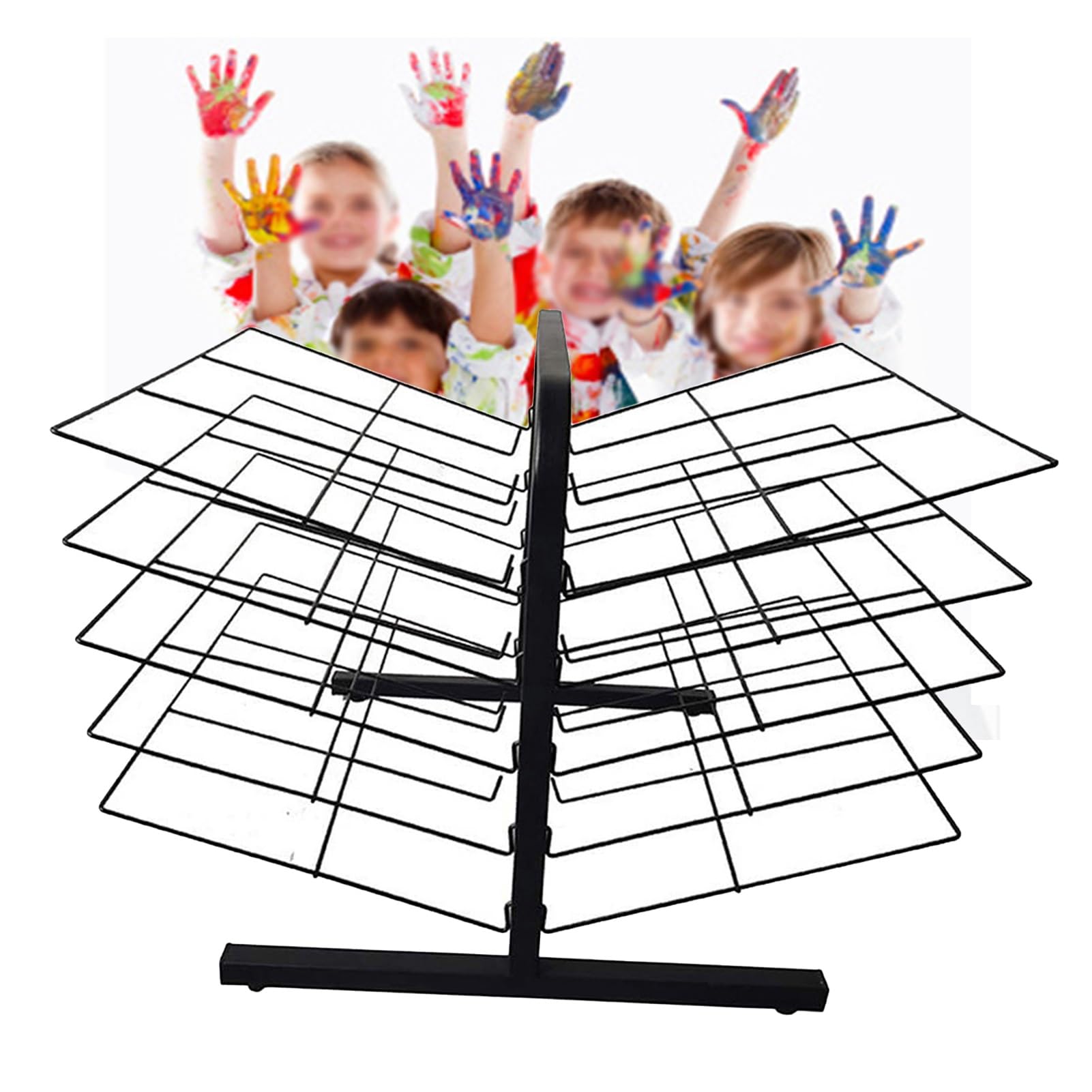 Séchoir à papier à dessin en métal à 10 niveaux pour bureau et classe
