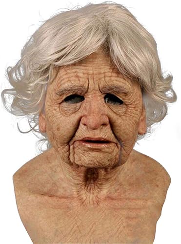 Miniatura 1 de Máscara de ancianos de Halloween para hombre, realista, antiarrugas, para abuelo, para mujer, para cosplay, disfraz de Halloween