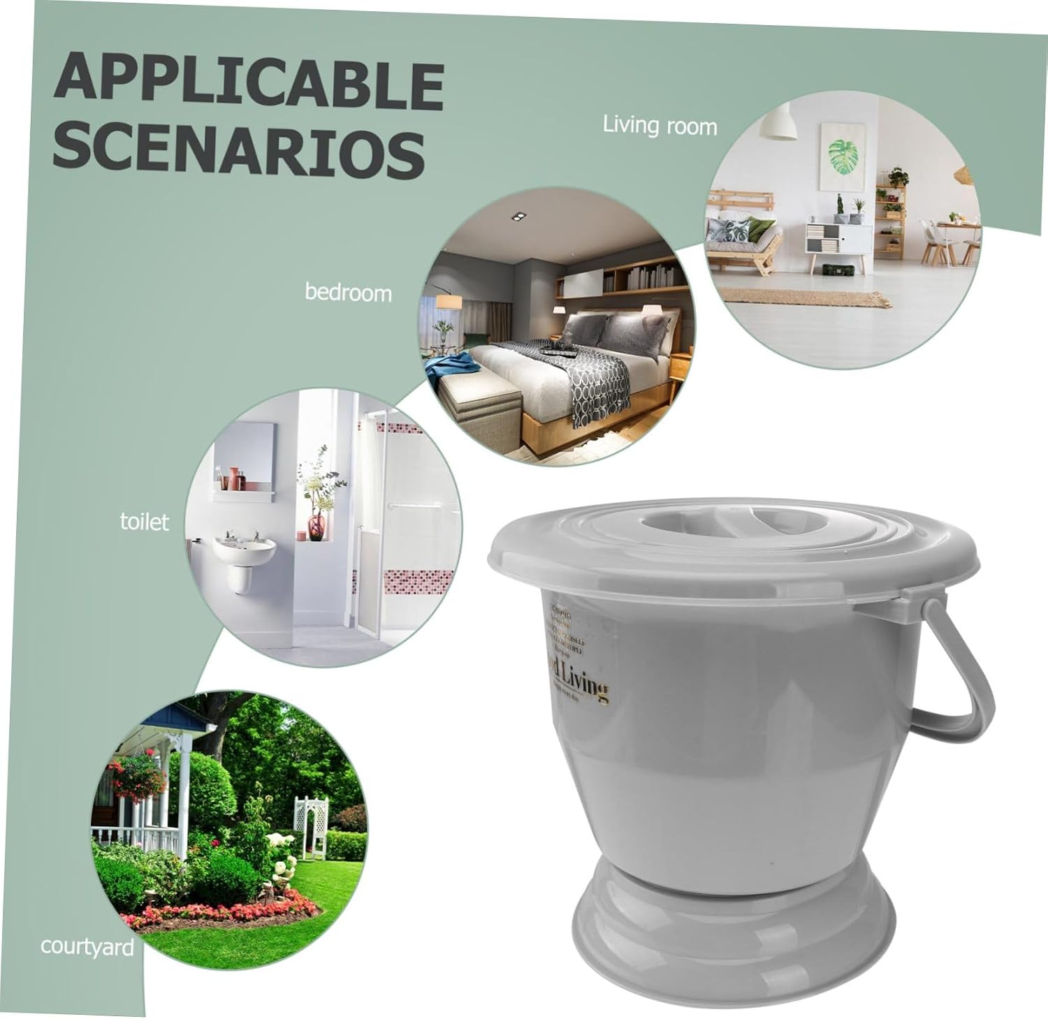 Home Chamber Pot Cover Portable Urinal for Men Women Easy to Carry Bedside Commode