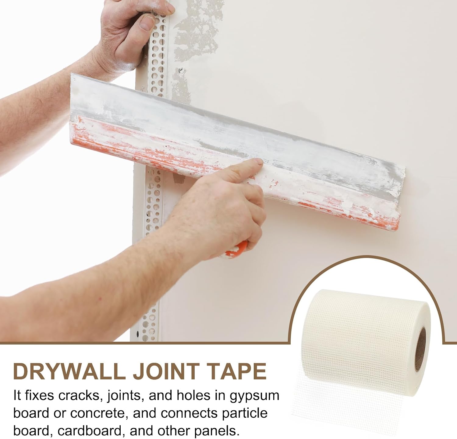 PATIKIL Drywall Repair Mesh Tape, 8 inch x 328 ft Fiberglass Repair Patch Self-Adhesive Dry Wall Joint Tape 8 Mesh Wall Hole Crack and Seam Patch, White