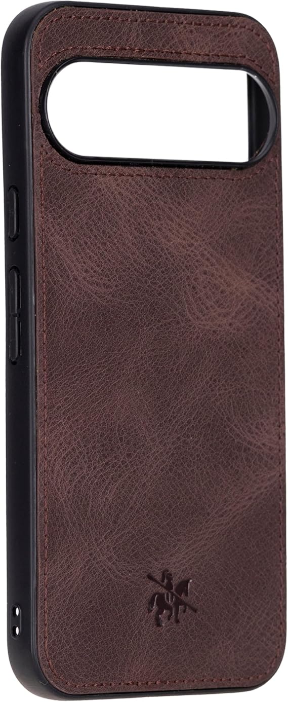 Venito Lucca Case for Google Pixel 9 Pro XL, Handmade Full Grain Leather Luxury Back Cover, Drop/Impact Protection, Slim Fit Phone Case, 6.8 Inches, Coffee Brown