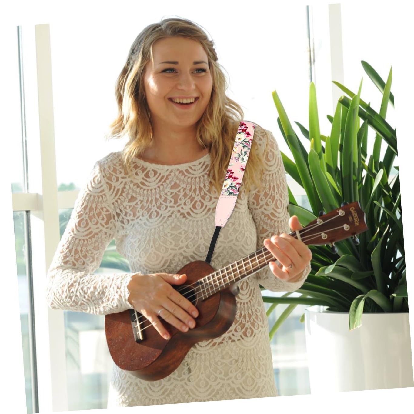 ibasenice Hawaiianischer Nylon Ukulelengurt Mit Verstellbarem Karabinerhaken Langlebiges Spanngurt Band Modischer Schultergurt Für Konzert Ukulele Erwachsene Passend Für Soprano Und Tenor Mo