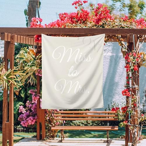 Vista 53 de Telón de fondo de Miss to Mrs Sign, Miss to Mrs Sign, Miss to Mrs Tapestry, Miss to Mrs Banner, Future Mrs Backdrop, telón de fondo para despedida