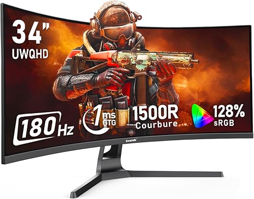 Écran PC Ultra Large UWQHD 34 Pouces incurvé 180Hz Gamin Gawfolk