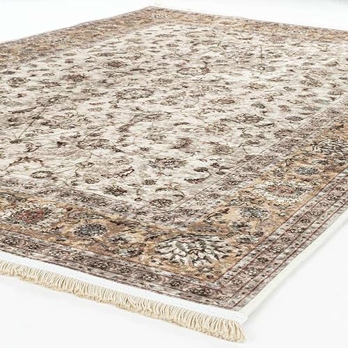 Miniatura 5 de Alfombras ultrafinas (0.25 pulgadas) de 5 x 8 pulgadas, color beige crema, lavables, antideslizantes, para sala de estar y dormitorio