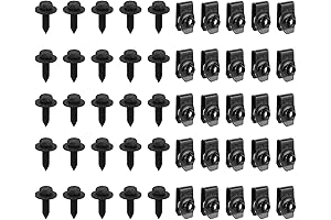 50 Pieces 1/4 Body Bolts and U-Nut Clips, Fender Bolts, Engine Under...