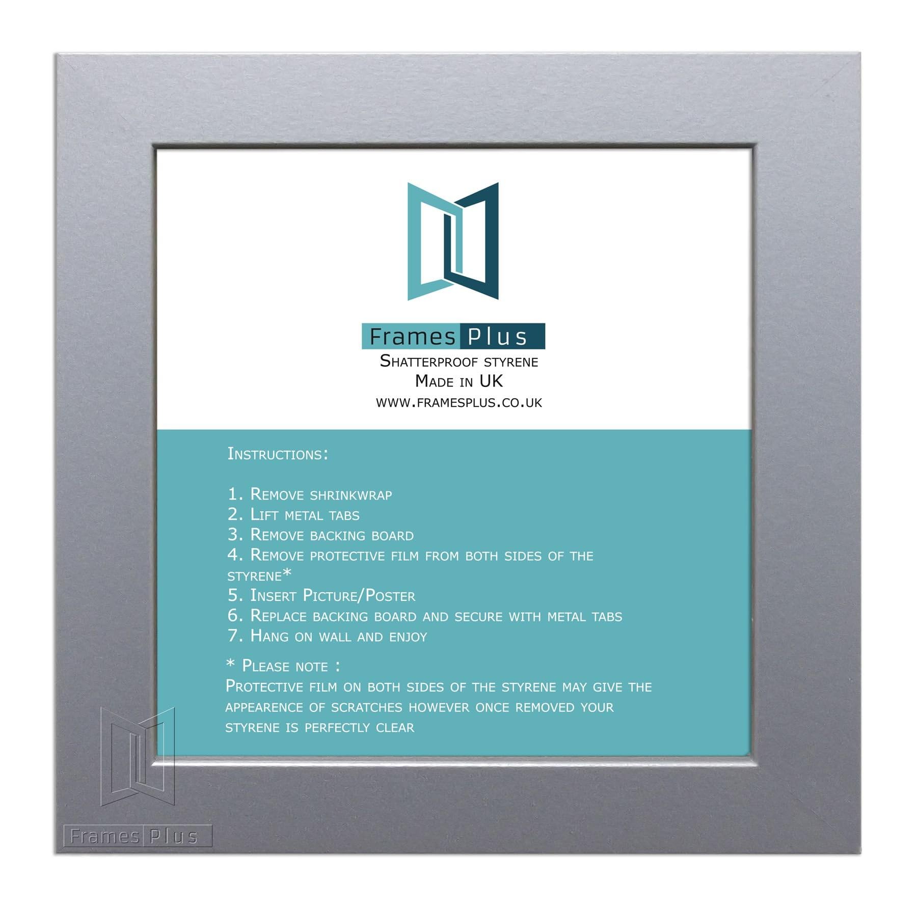 Modern Style Square Picture Photo Poster Print Art Gallery Home office Frame Wall hang or Stand, 23"x23" (584mmx584mm), Silver โ image 1