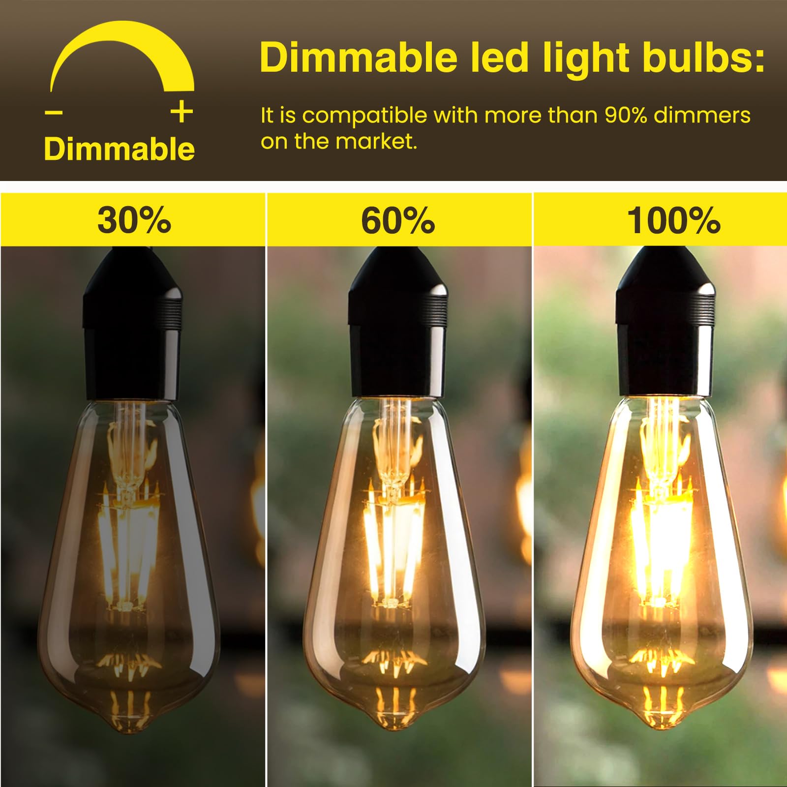 Lampadine di Filamento a LED Attacco E27,LVWIT ST64 Edison Vintage,8W EquivalentI a 75W, 1055