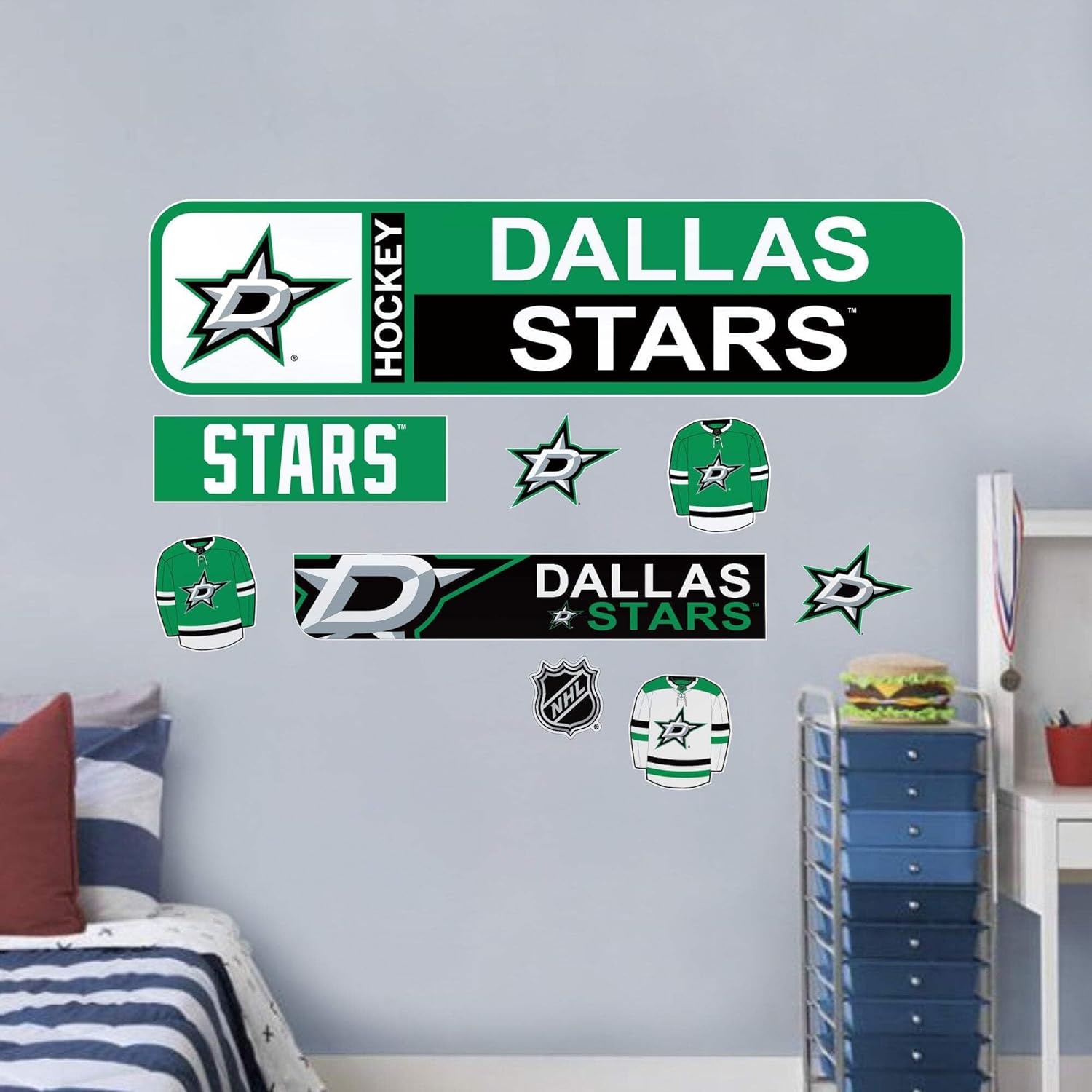 Sports Decor Dallas Stars Repositionable Wall Decal Set - Street Signs