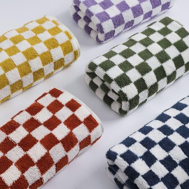 HomeCloud Microfiber Soft & Fuffy Hand Towel 400 GSM with Hanging Loop | Soft, Highly Absorbent & Fast Dry | Perfect for Home, Pool & Gym | (75x35cm) (Chess_Multi, Set of 2) 3