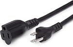 Amazon Basics 15-Foot Extension Cord - 13 Amps, 125V - 2-Pack, Black
