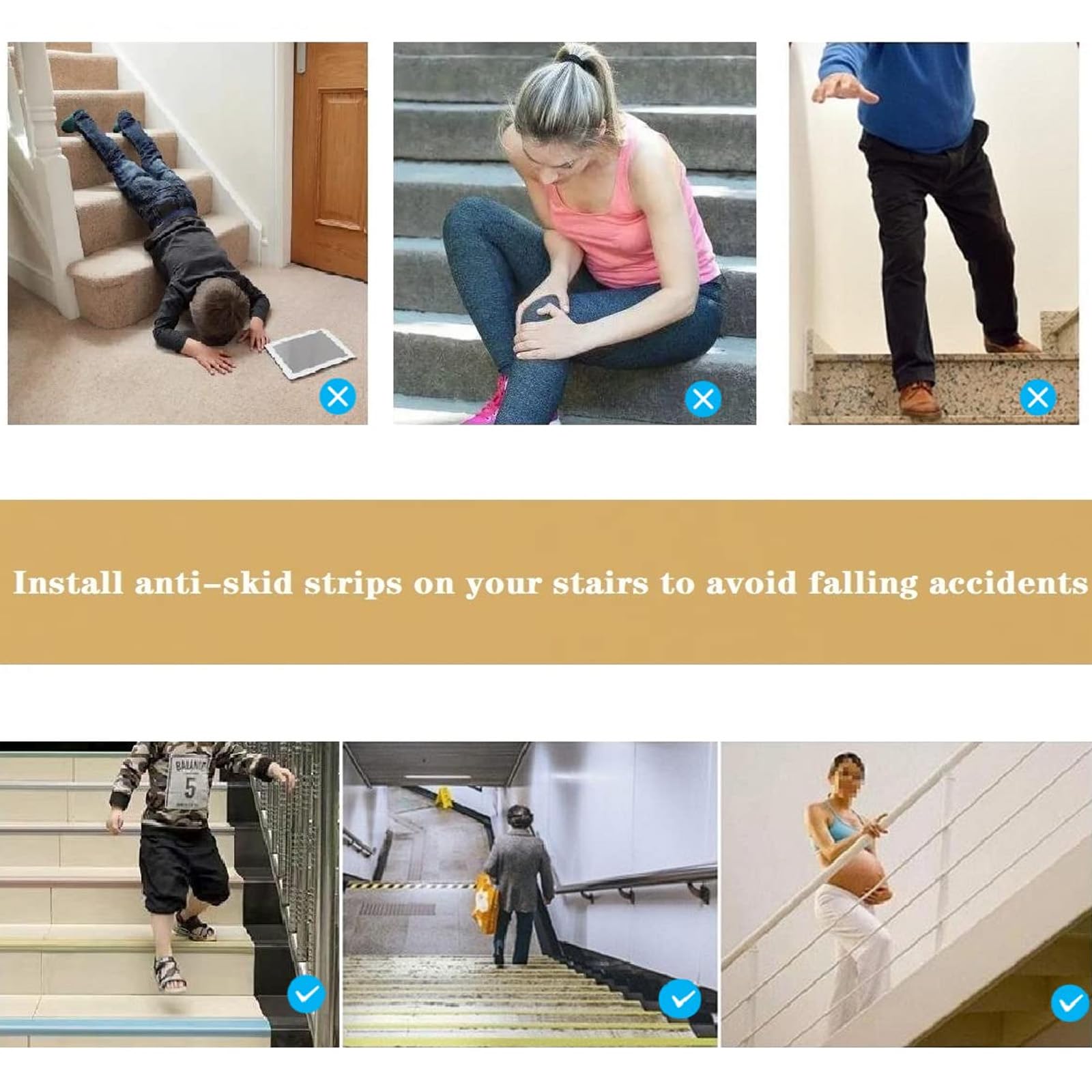 Tira antideslizante para peldaños de escalera, 315 pulgadas, autoadhesiva, segura para jardines de infantes, hospitales, escuelas, solución antideslizante de 4 cm de ancho