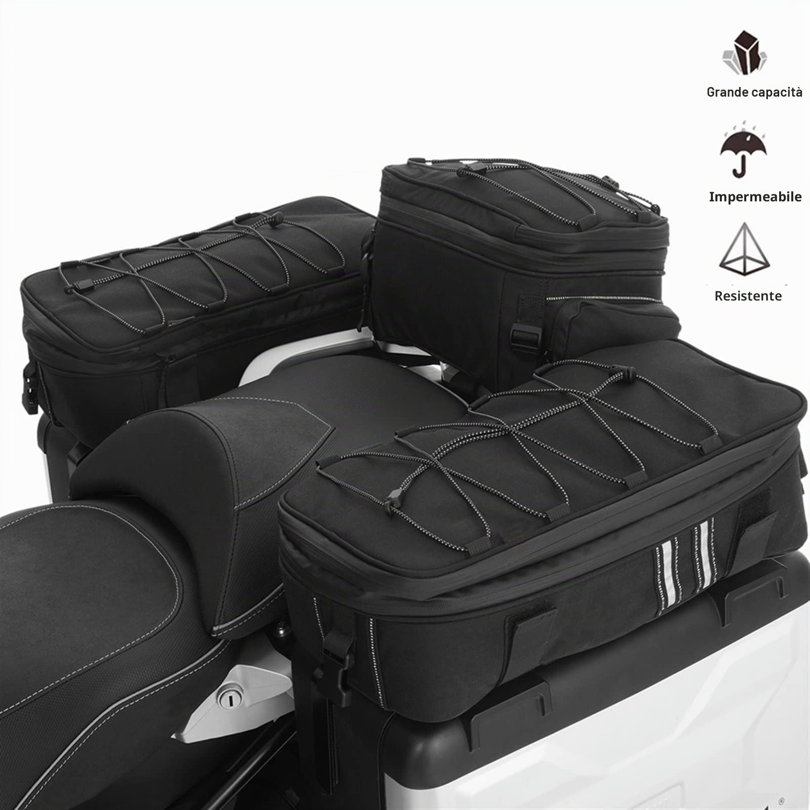 Top Borse Moto Per BMW F850GS R1250GS ADV R 1250 GS F750GS Top Box Laterali Bag Case Bagagli Accessori (Color : 2 Side bags)