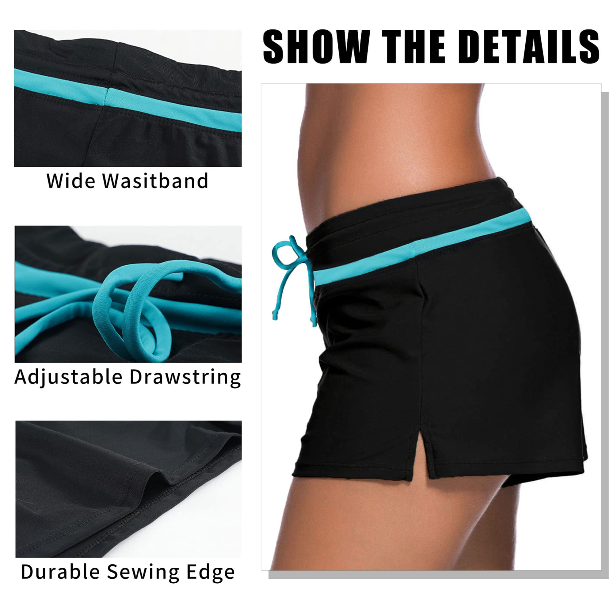 Pantaloncini da Bagno Donna Estate Protezione UV Pantaloncino da Nuoto Asciugatura Rapida Pantaloncini da Tavola Elegante Boyleg Style Pantaloncini da Spiaggia Donna Sportivo Costumi da Bagno