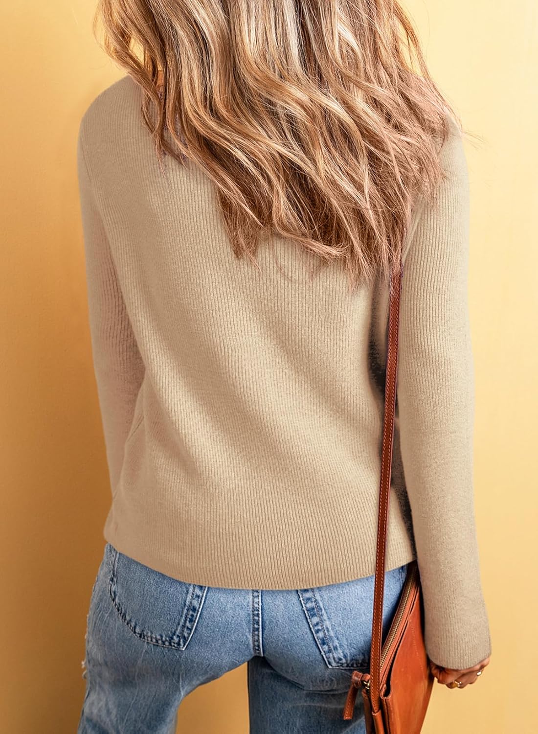 Sidefeel Womens Cardigan Sweaters V Neck Button Long Sleeve Knit Oversized Cardigans - Image 2