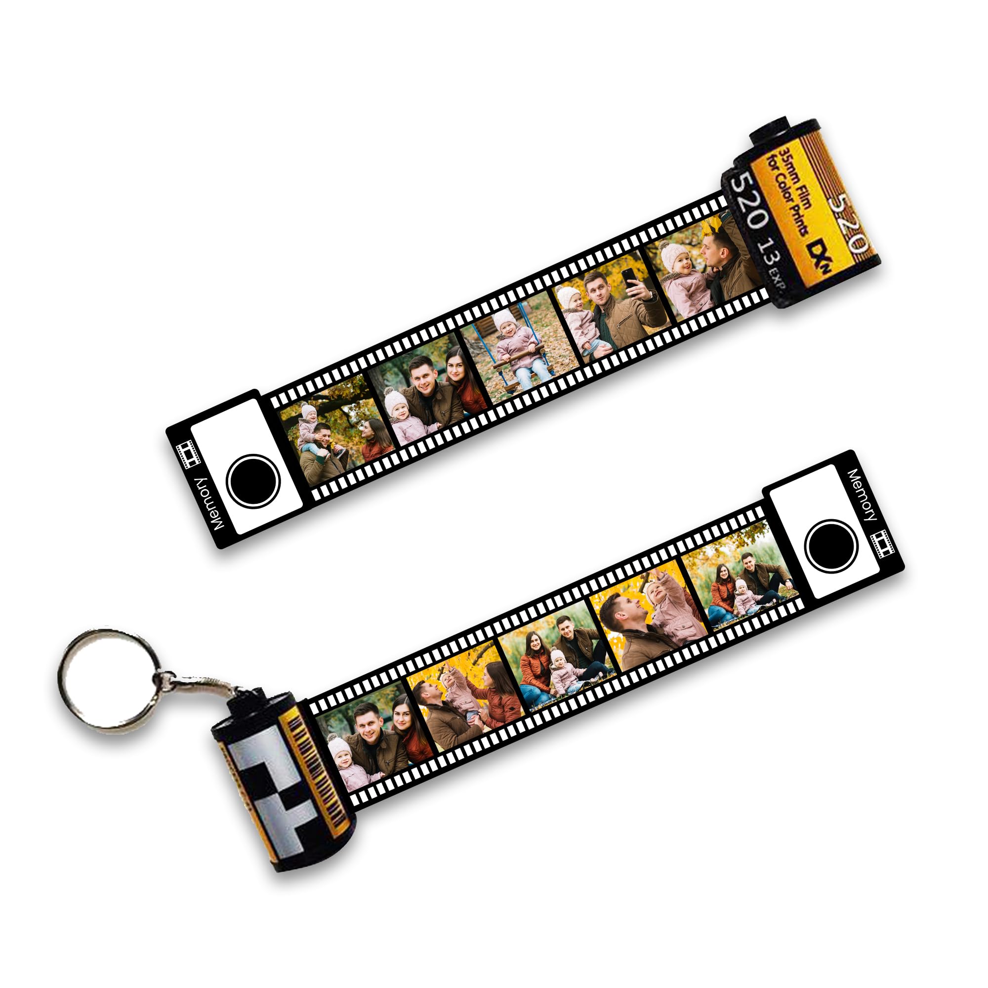 Print Maniacs Personalised Camera Film Roll Album Keychain Personalised Photo Keepsake for Friends, Dad, Mum Fathers Day Gift Unique Christmas idea!