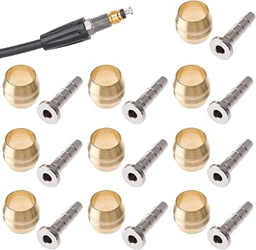 VANSIHO Bicycle Brake Olive and Brass Insert Kit - Essential Components for Shimano BH90 Avid Sram Hydraulic Disc Brake Systems - Pack of 10