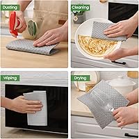 Vista 13 de Homaxy Paños de cocina suecos para cocina, paquete de 10 paños de esponja de celulosa reutilizables y lavables, toallas de papel absorbentes y sin