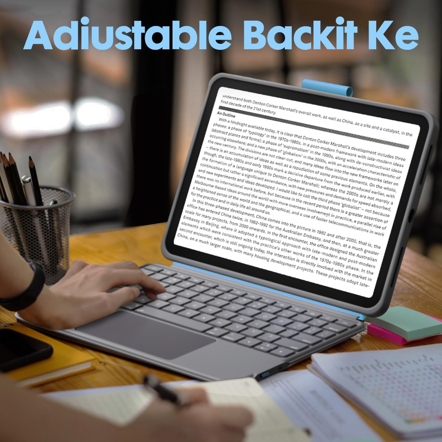 Wireless Keyboard Case for iPad 10th Generation, Bluetooth Wireless Detachable Magnetic Stand Rechargeable Keyboard with Folio Slim Compact Removable Cover with Trackpad, Backlit Keys - Image 4