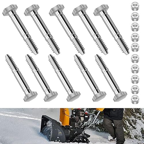 Mowerhub 53200500 - Pasadores de cizalla con tuercas (1-916" x 14") compatibles con Ariens AM123342, 532005, 53200500, 510016, 51001600, compatible