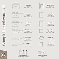 Vista 2 de Pots and Pans Set, 23-Piece Non Stick Cookware & Bakeware Sets with Plaid Pattern, Stackable Design, Dishwasher Safe, Stain-resistant, Oven & Blue