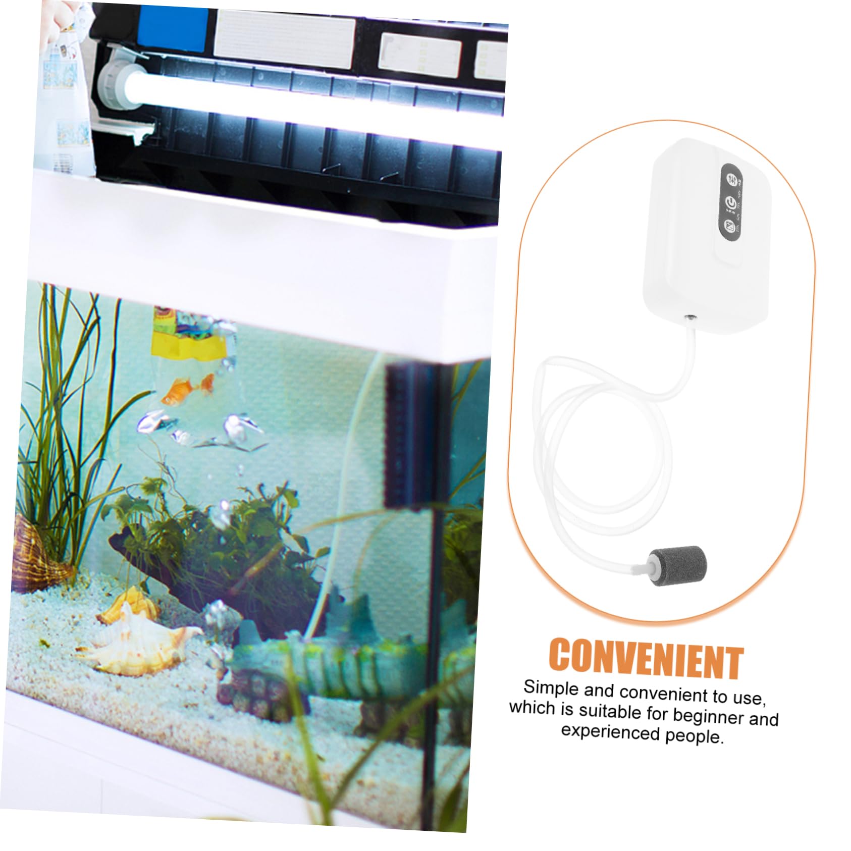 1 Satz Sauerstoffpumpe Für Fischbecken Aquarium Sauerstoffpumpe Zubehör Für Aquarien Für Aquarien Kleine Luftpumpe Aquarium Aus Kunststoff Weiß Belüfter Plastik USB