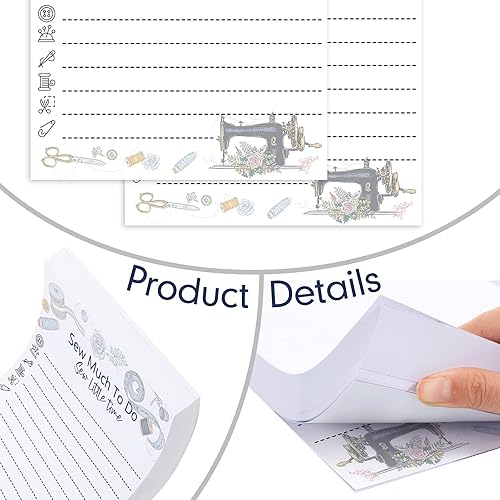 Miniatura 3 de 150 hojas de costura para lista, bloc de notas, lindo y práctico, divertido bloc de notas para colchas, amantes de la costura, lista de verificación