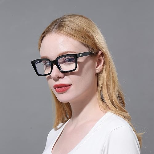 Miniatura 2 de DXYXYO Lentes de lectura para mujer, bloqueo de luz azul, de gran tamaño, estilo Oprah, cuadrados, para lectores de computadora, aumento de 1.75,
