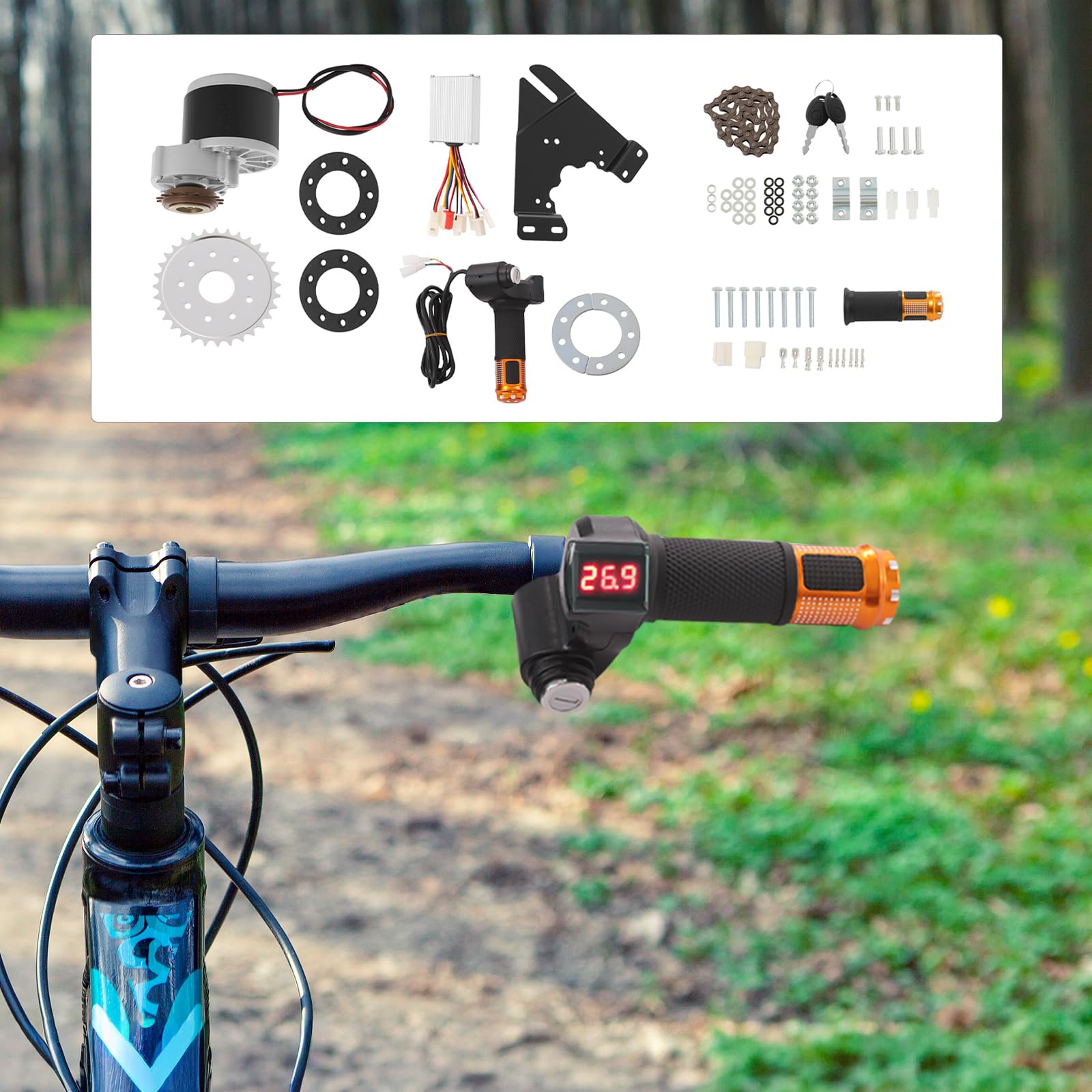 Kit de conversion de vélo électrique 250 W 24 V avec contrôleur de moteur, pignon pour vélo DIY