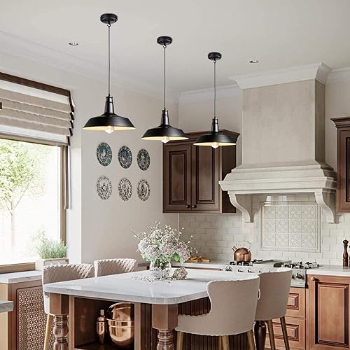Miniatura 7 de Othmro Juego de 3 lámparas de techo de 3.1 pulgadas, placas de techo vintage, kit de toldo de luz colgante retro con todos los accesorios de montaje