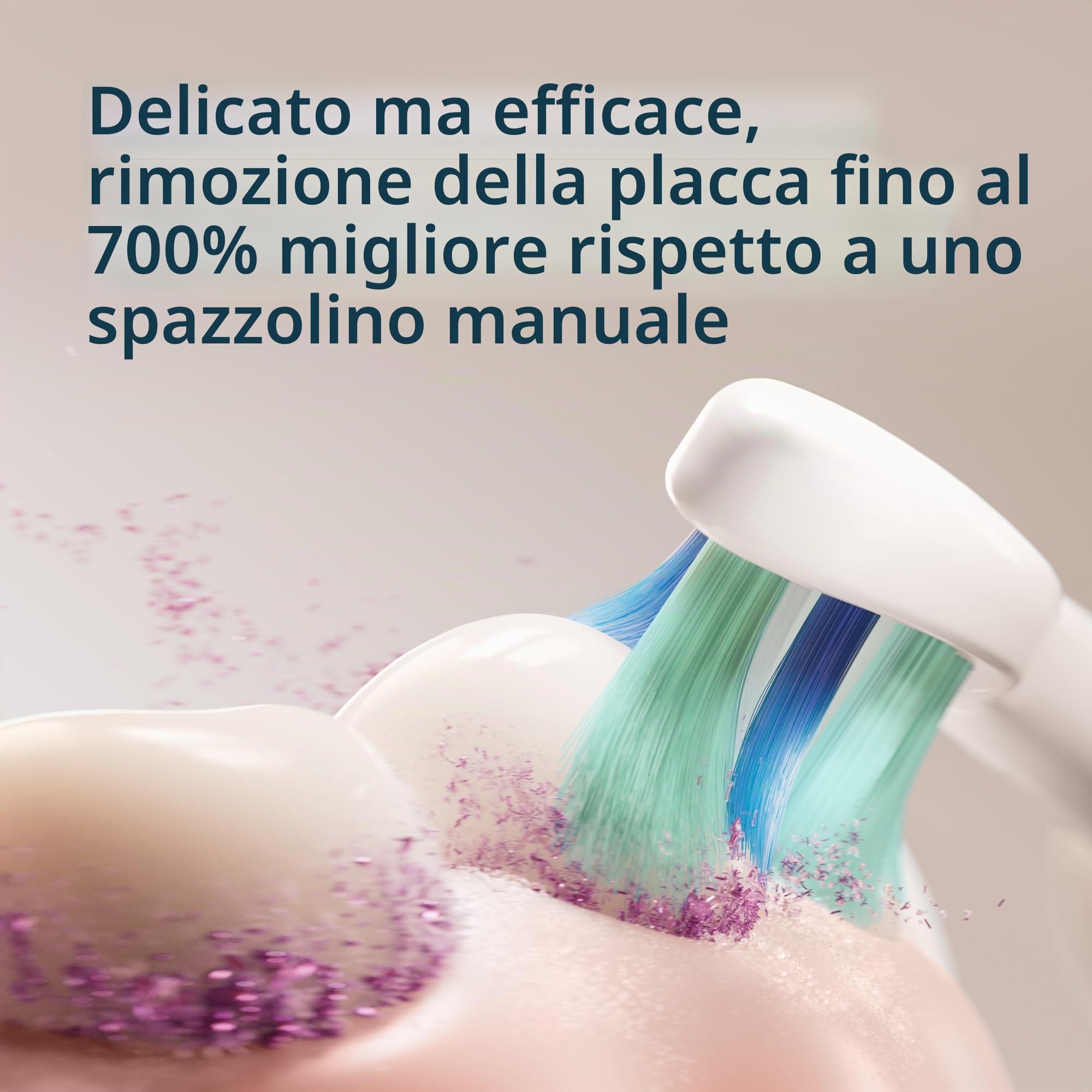 Philips Sonicare Spazzolino elettrico serie 4100 - Spazzolino sonico con tecnologia sonica avanzata, sensore di pressione, due impostazioni di intensità, Smartimer e Quadpacer, bianco, modello HX3681