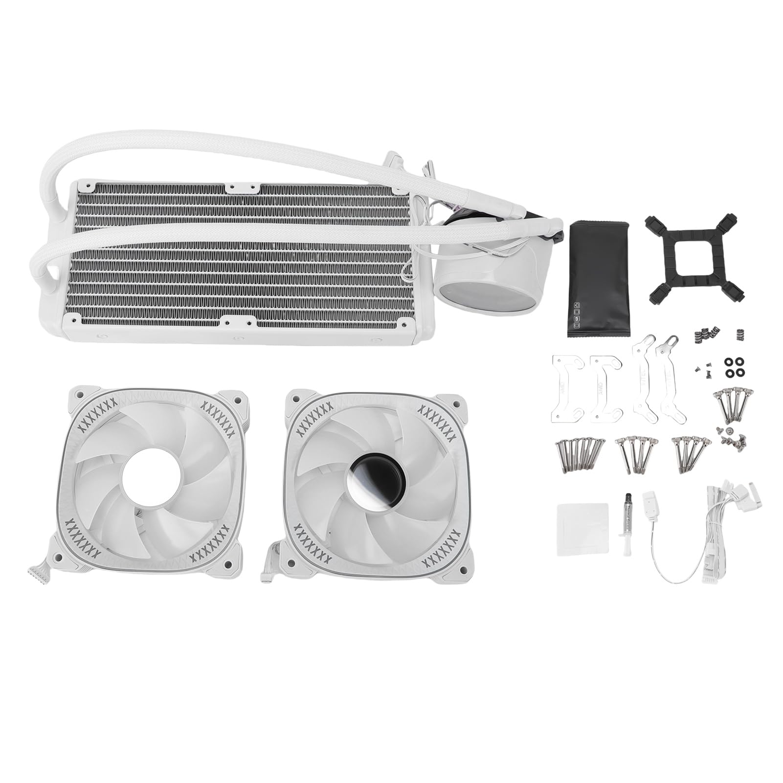 Enfriador Líquido de CPU ARGB con Pantalla LCD de 2,2 Pulgadas, Refrigeración AIO para Juegos, Radiador de 240mm, Disipación de Calor Eficiente (Blanca)