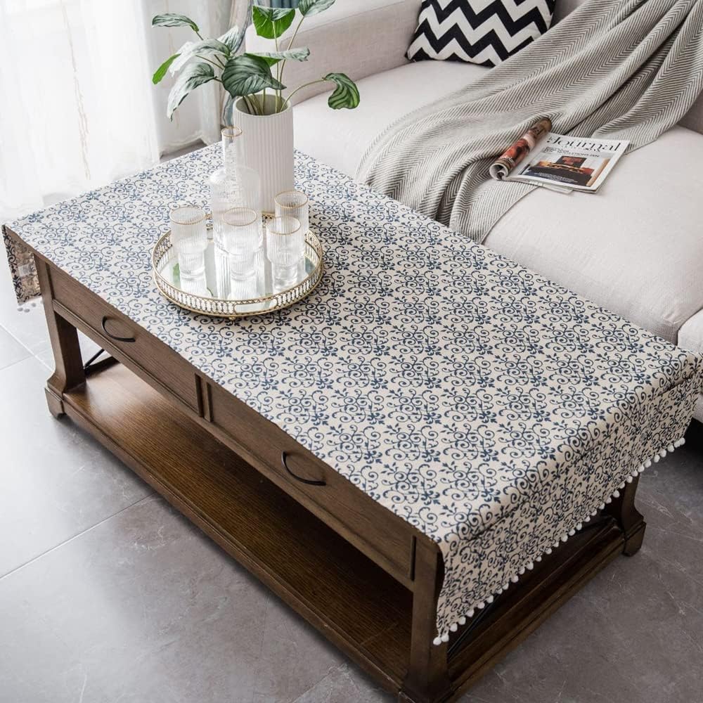 COMFEELING Coffee Table Cloth Rustic Style Living Room