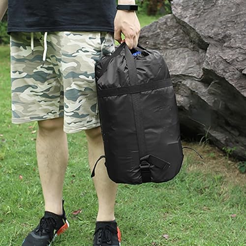 Miniatura 10 de TRIWONDER Saco de compresión de nailon para artículos de compresión, saco de dormir, bolsa de dormir con solapa para el polvo para mochileros,