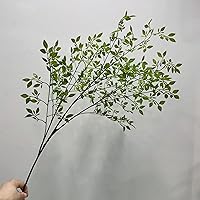 Vista 5 de FQQWEE Tallos de hojas artificiales de bambú de 43.4 pulgadas de largo, racimo de plantas artificiales de Nandina vegetación, ramas de ficus, 1