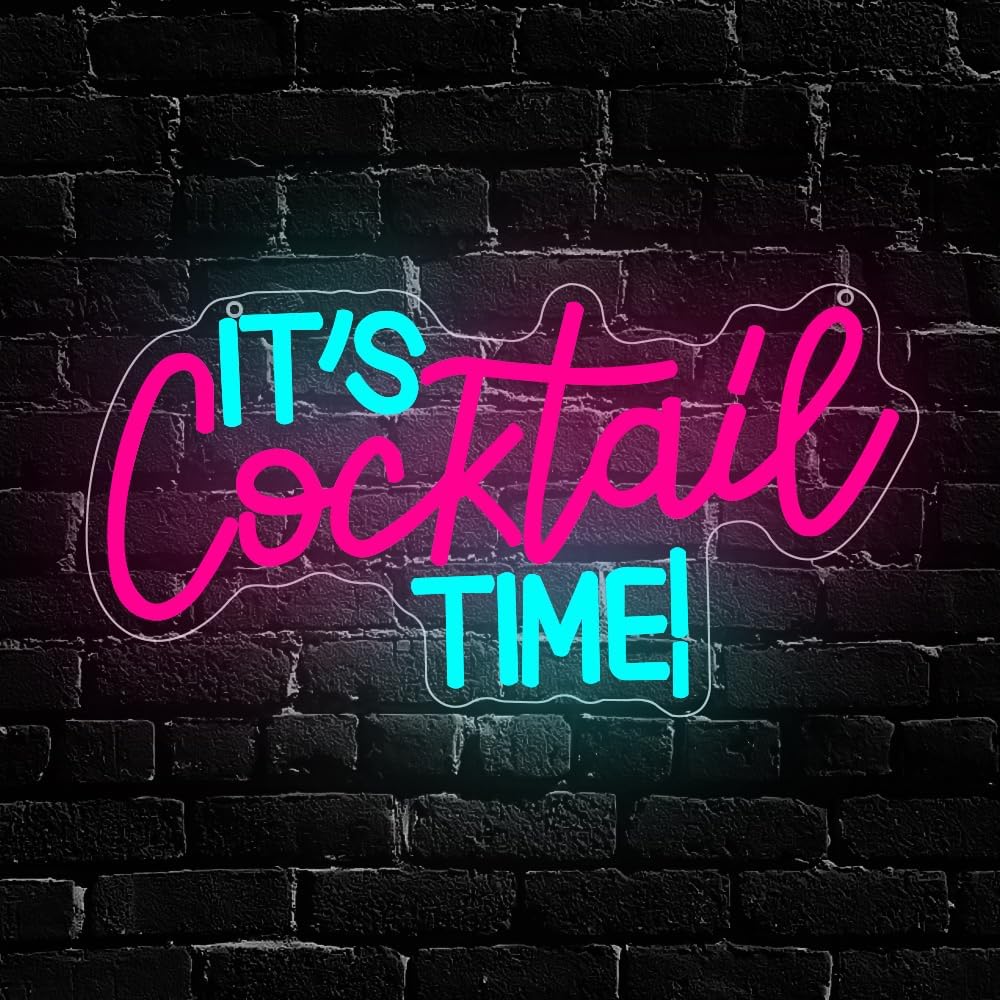 Cocktails Neon Sign, Cocktail Bar LED Neon Light for Wall Decor Dimmable Led Light Up Sign for Home Beer Bar Pub Night Club Party Man Cave Decoration Gift USB Powered(14.2"*7.5")