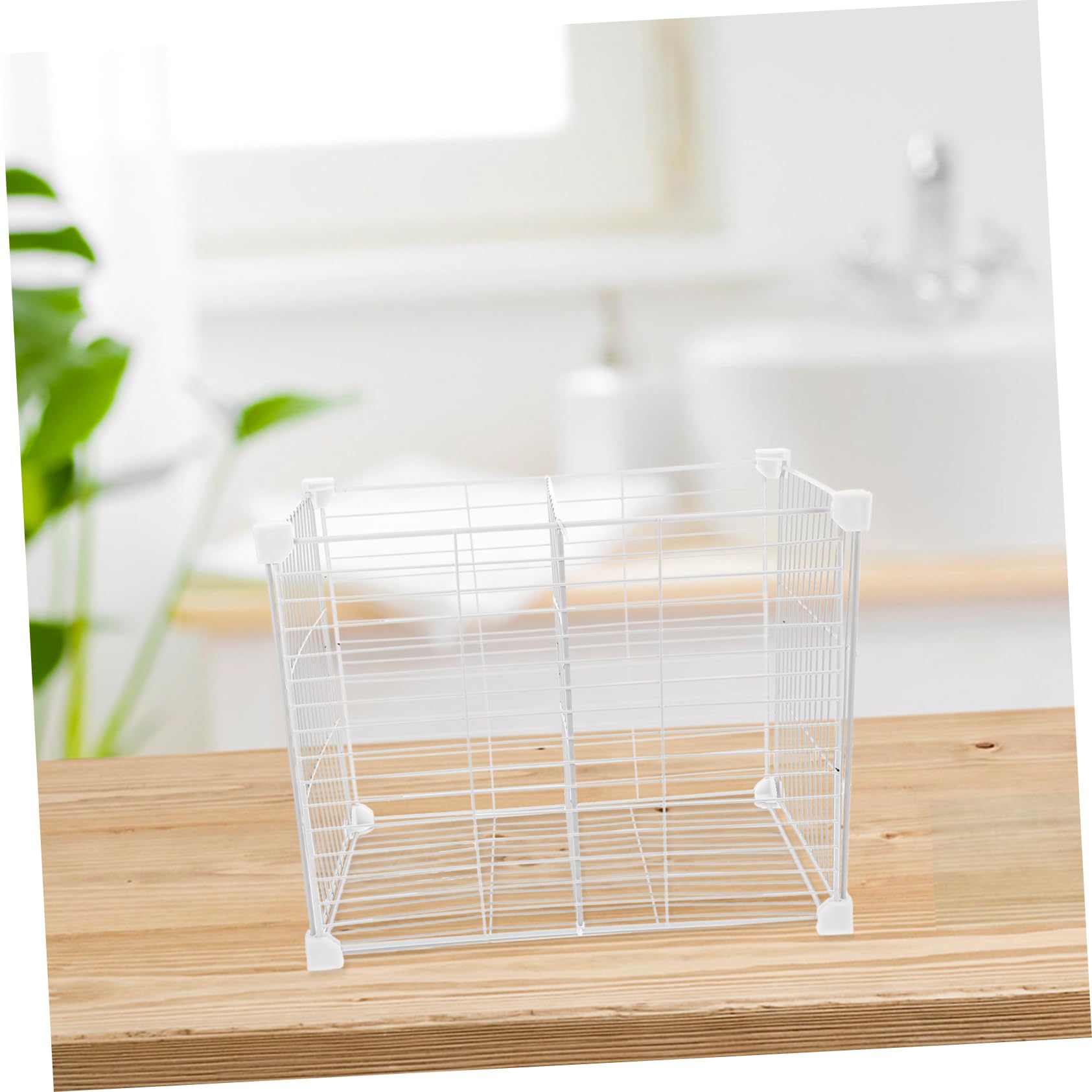 Organizador de Almacenamiento Diseño Multifuncional para Congelador de Hierro Blanco Separadores Ajustables y Cesta Inferior y Fácil Instalación para Cocina y Refrigeradores