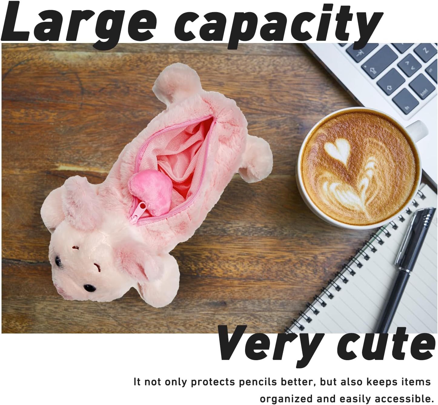Pencil Case, Cute Pencil Pouch, Pen Bag Case, Plush Large Capacity Storage Bag, Zipper Pen Pouch for Girl and Boy (Shark)