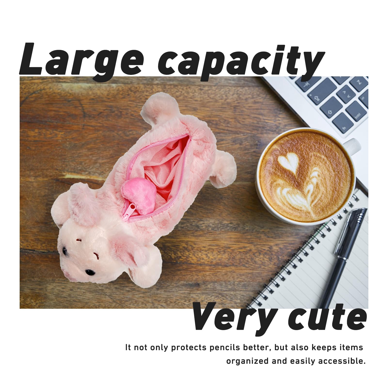 Pencil Case, Cute Pencil Pouch, Pen Bag Case, Plush Large Capacity Storage Bag, Zipper Pen Pouch for Girl and Boy (Sea otter)