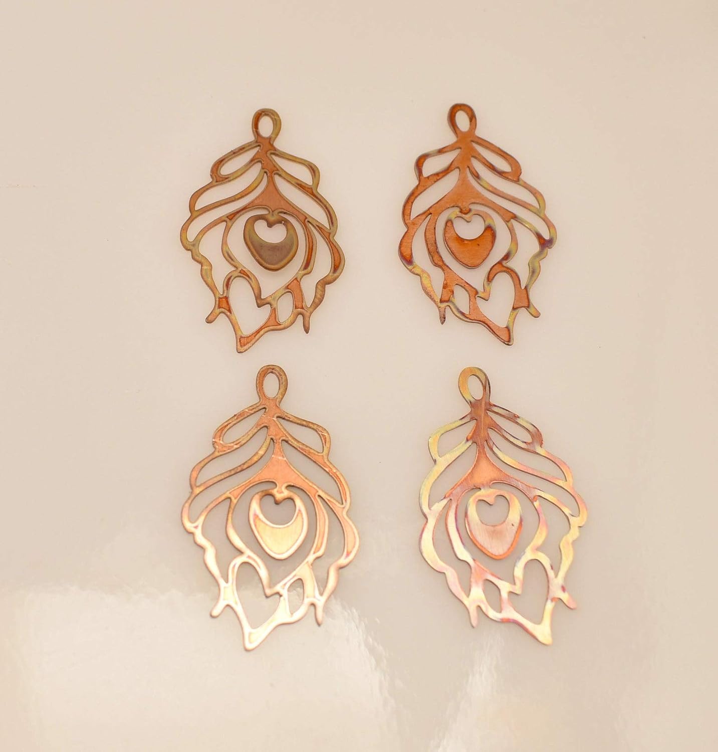 Feather Copper Blanks for Stamping or Enameling – Pack of 10 Copper Discs – Ideal for Jewelry Making & Other Handcrafted Products – for Earrings or Pendant – Ready to Finish - 24 Ga by Pearly Karpel