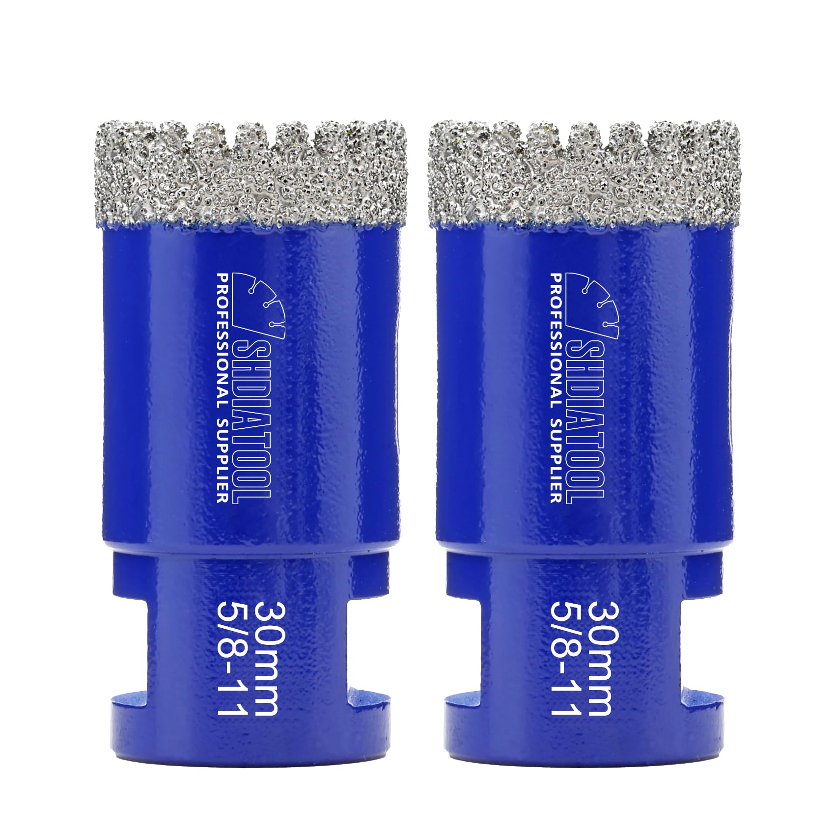 SHDIATOOL Diamond Drill Core Bits 1-3/16-inch Hole Saw Cutter for Drilling Porcelain Tile Marble Ceramic Granite 30mm on 5/8inch-11 Angle Grinder(Pack